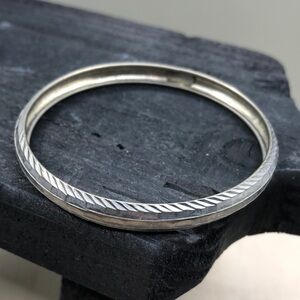 Vintage sterling silver slim textured bracelet minimalist sz 7